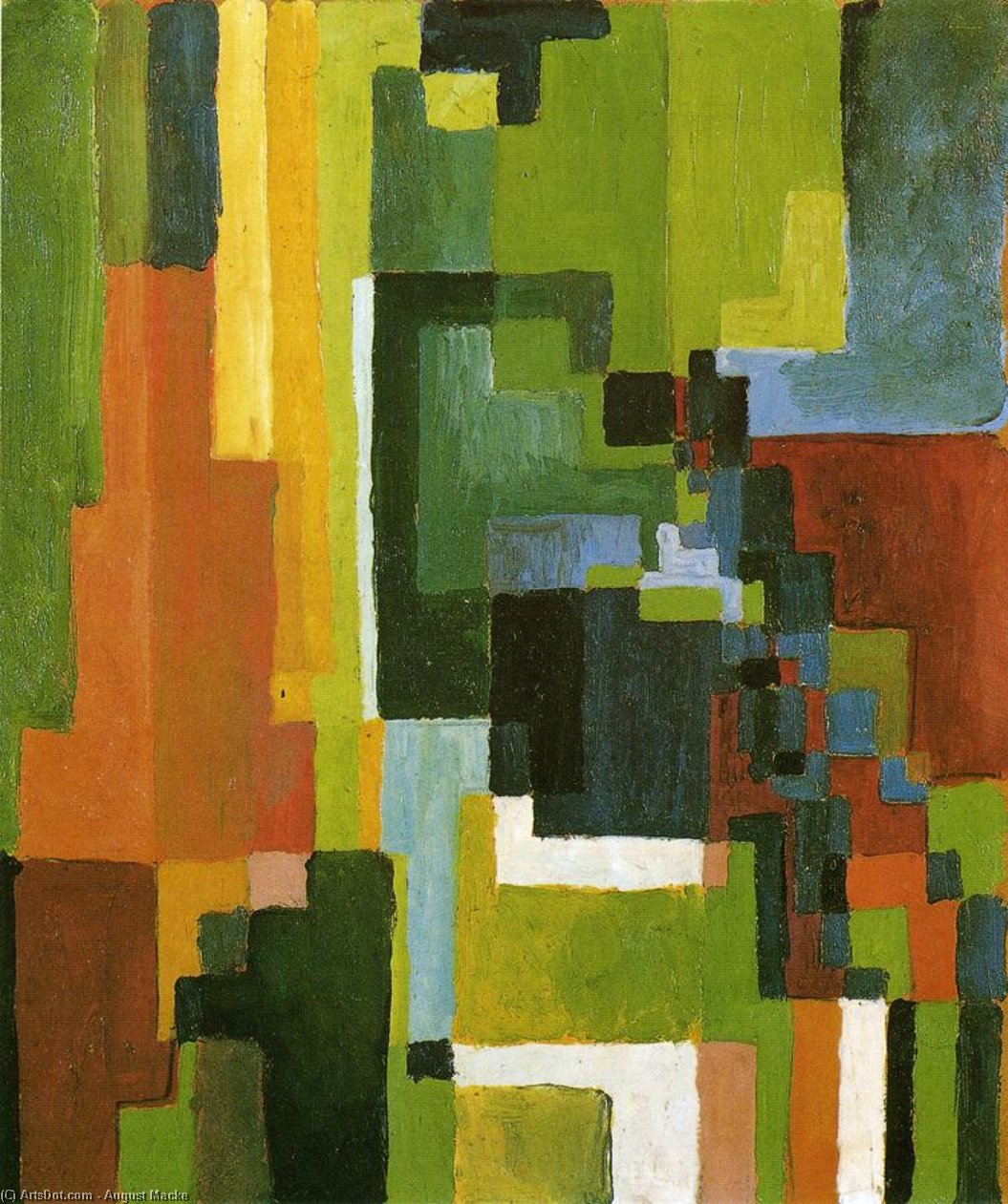Wikioo.org - The Encyclopedia of Fine Arts - Painting, Artwork by August Macke - Colored Forms II