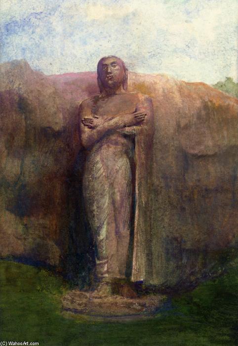 Wikioo.org - สารานุกรมวิจิตรศิลป์ - จิตรกรรม John La Farge - Colossal Statue of Ananda, near the Ruined City of Pollanarua, Ceylon, 1891