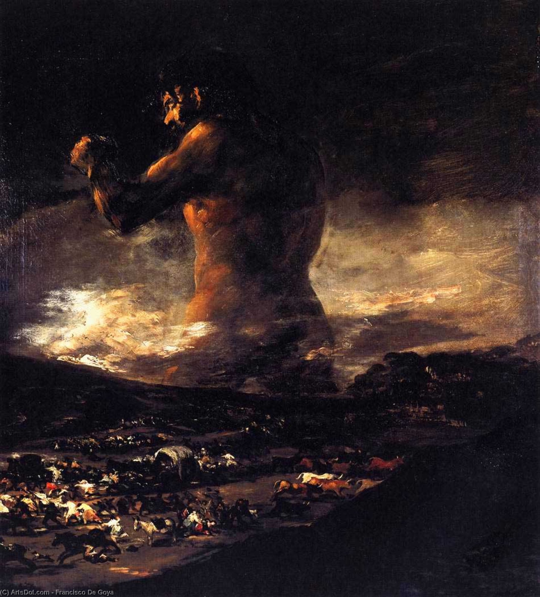 Wikioo.org - The Encyclopedia of Fine Arts - Painting, Artwork by Francisco De Goya - The Colossus