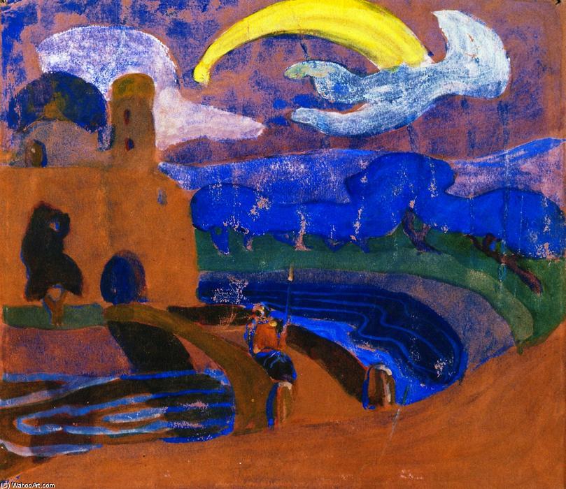 Wikioo.org - The Encyclopedia of Fine Arts - Painting, Artwork by Wassily Kandinsky - The Comet (also known as Night Rider.)