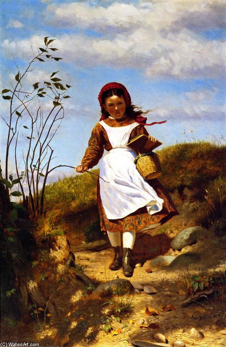Wikioo.org - The Encyclopedia of Fine Arts - Painting, Artwork by John George Brown - Coming Home from School