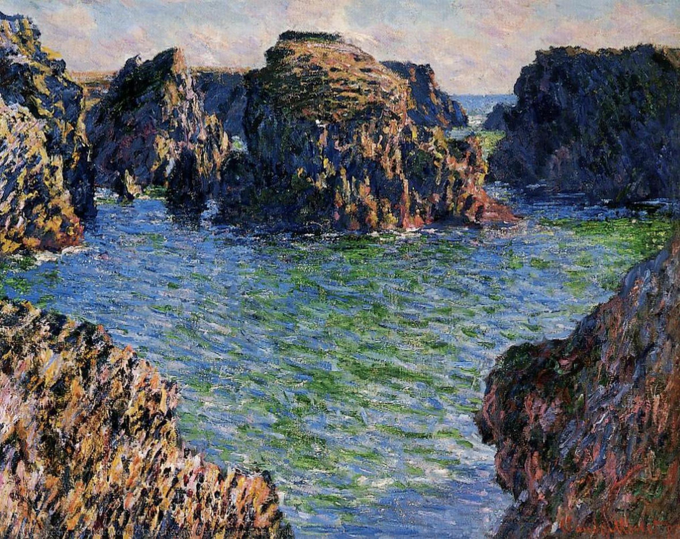 Wikioo.org - The Encyclopedia of Fine Arts - Painting, Artwork by Claude Monet - Coming into Port-Goulphar, Belle-Ile