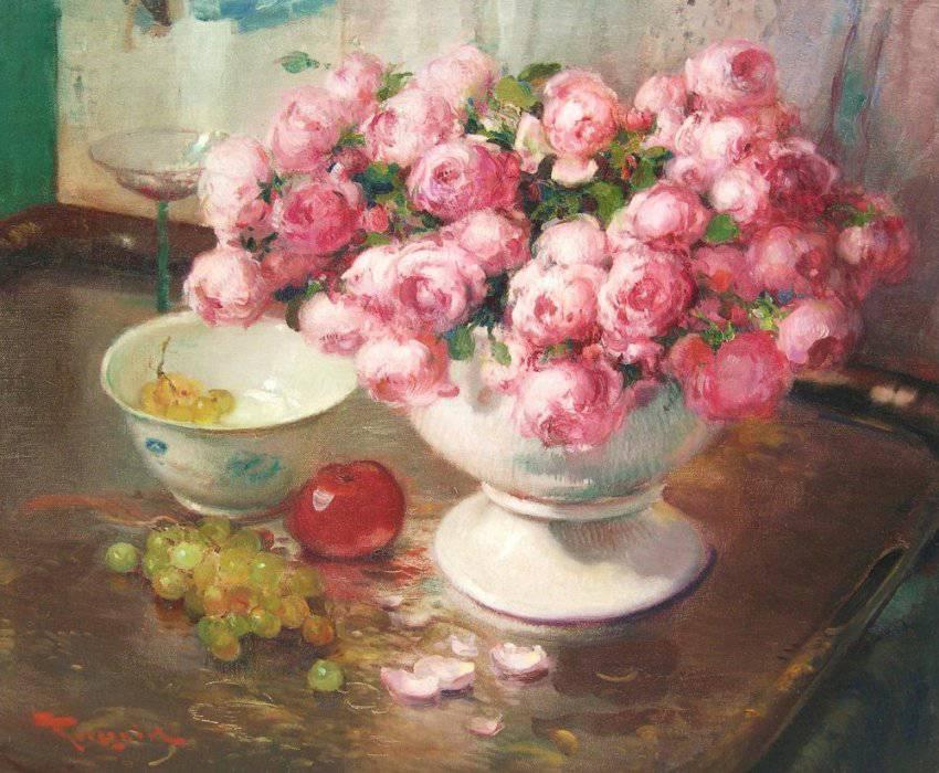Wikioo.org - The Encyclopedia of Fine Arts - Painting, Artwork by Fernand Toussaint - Composition aux roses