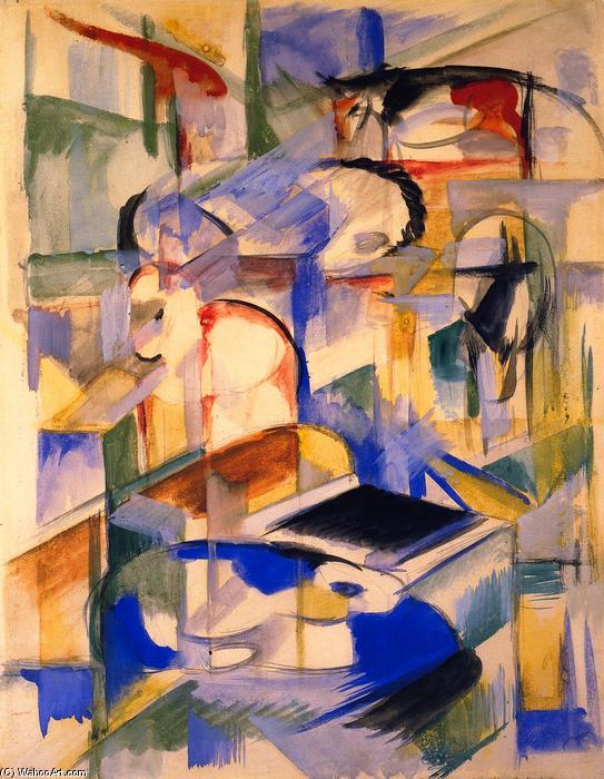 Wikioo.org - The Encyclopedia of Fine Arts - Painting, Artwork by Franz Marc - Composition of Animals
