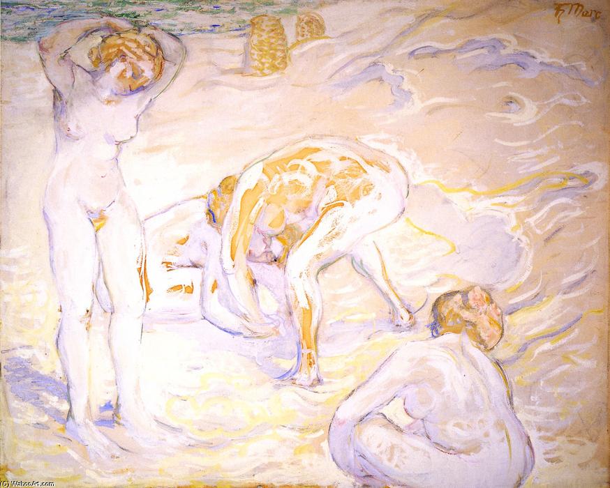 Wikioo.org - The Encyclopedia of Fine Arts - Painting, Artwork by Franz Marc - Composition with Nudes I