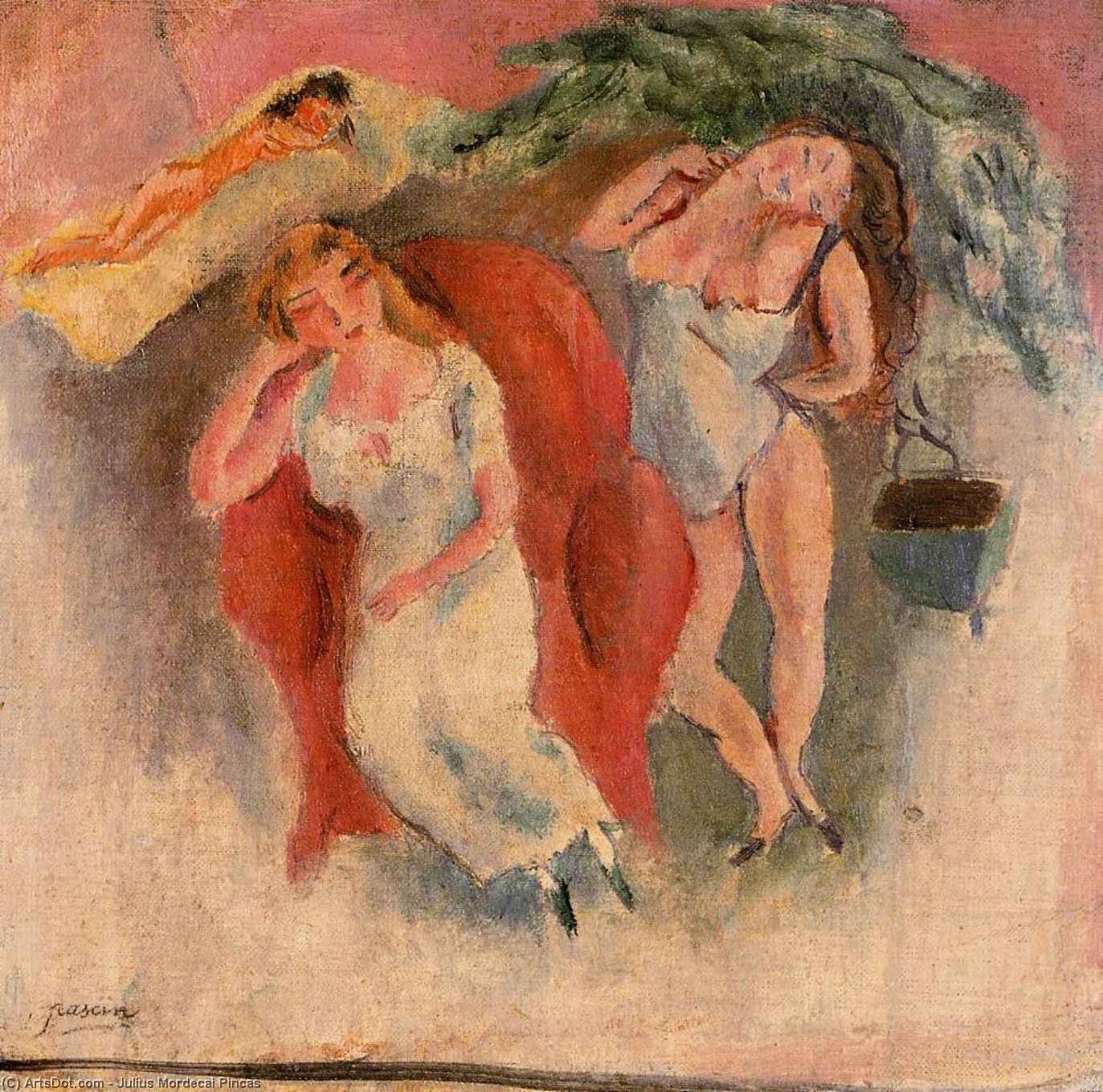 Wikioo.org - The Encyclopedia of Fine Arts - Painting, Artwork by Julius Mordecai Pincas - Composition with Three Women