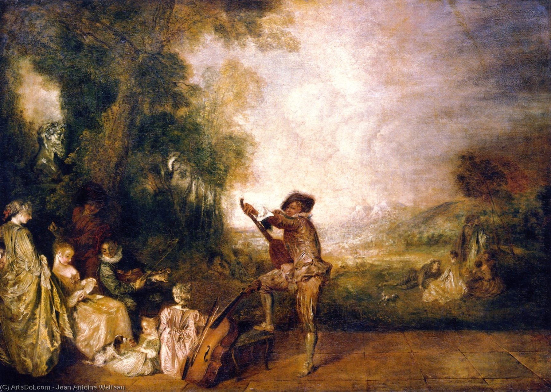 WikiOO.org - Encyclopedia of Fine Arts - Maleri, Artwork Jean Antoine Watteau - The Concert