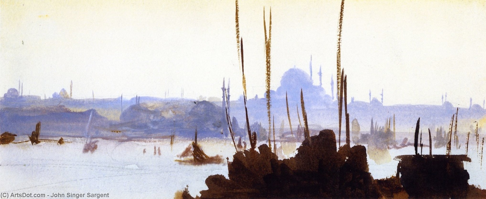 WikiOO.org - אנציקלופדיה לאמנויות יפות - ציור, יצירות אמנות John Singer Sargent - Constantinople (also known as Constantinople at Dawn)