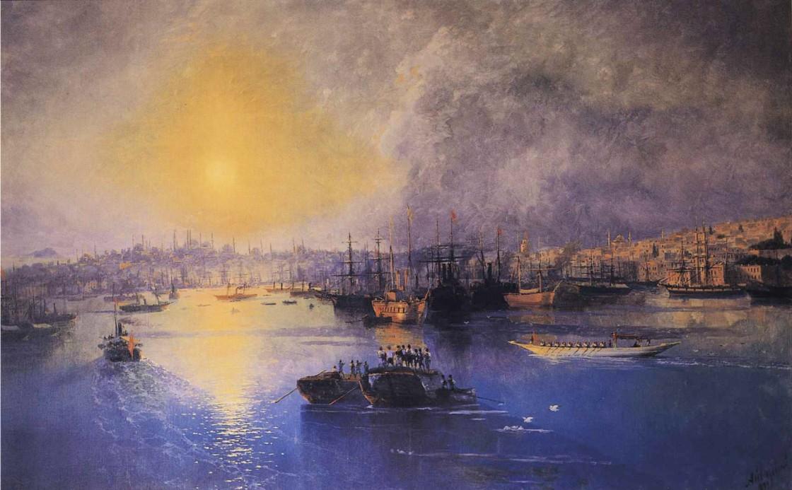 Wikioo.org - The Encyclopedia of Fine Arts - Painting, Artwork by Ivan Aivazovsky - Constantinople Sunset