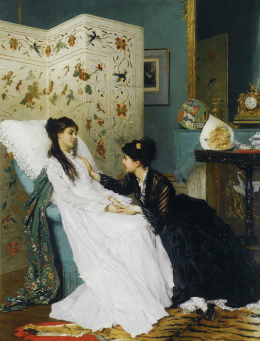 Wikioo.org - The Encyclopedia of Fine Arts - Painting, Artwork by Gustave Leonard De Jonghe - The Convalescent