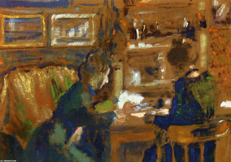 Wikioo.org - The Encyclopedia of Fine Arts - Painting, Artwork by Georges Lemmen - The Conversation (also known as Two Woman in an Interior)
