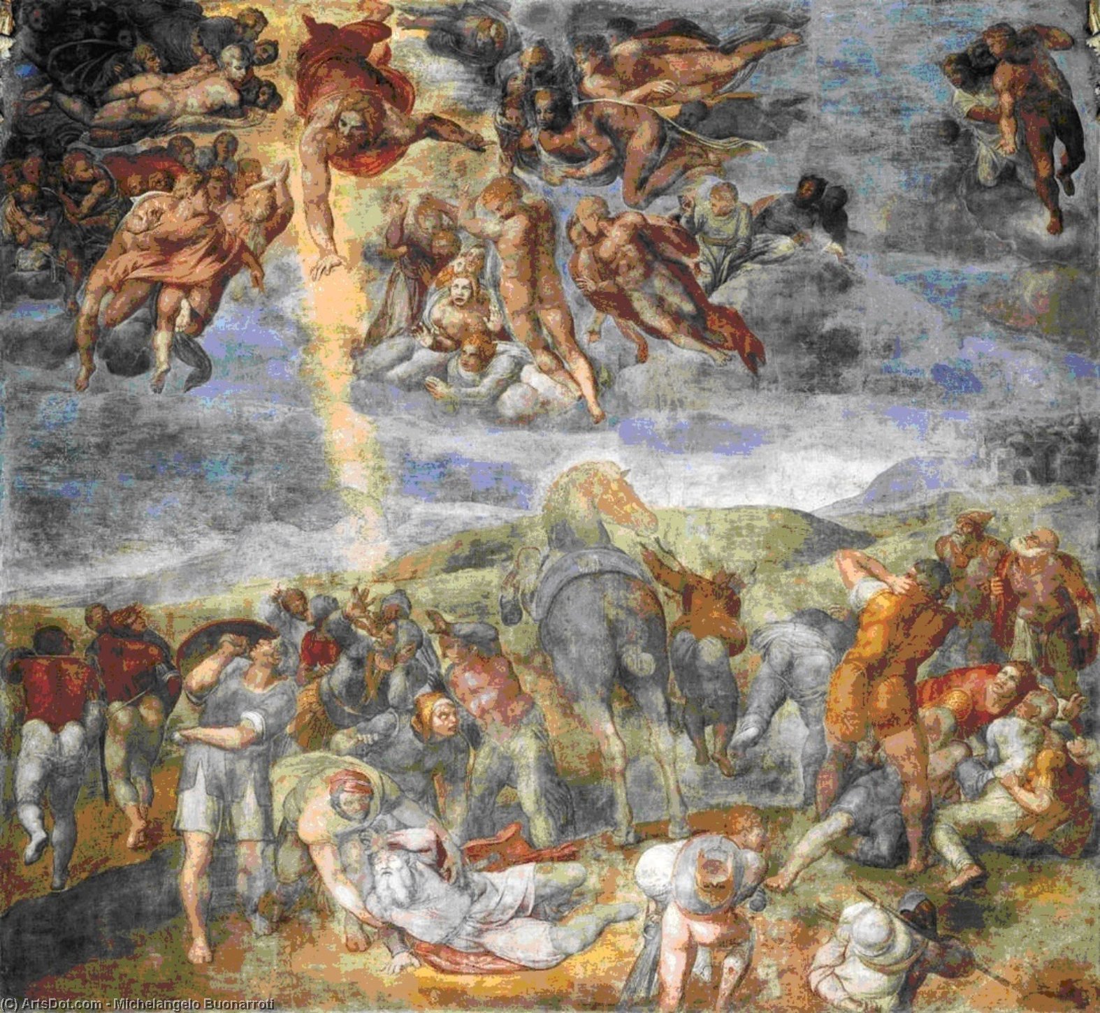 WikiOO.org - Encyclopedia of Fine Arts - Målning, konstverk Michelangelo Buonarroti - The Conversion of Saul