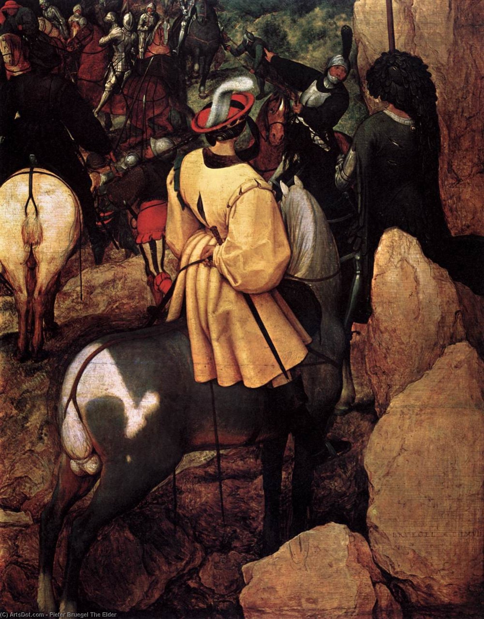 Wikioo.org – La Enciclopedia de las Bellas Artes - Pintura, Obras de arte de Pieter Bruegel The Elder - La conversión de Saulo Detalle