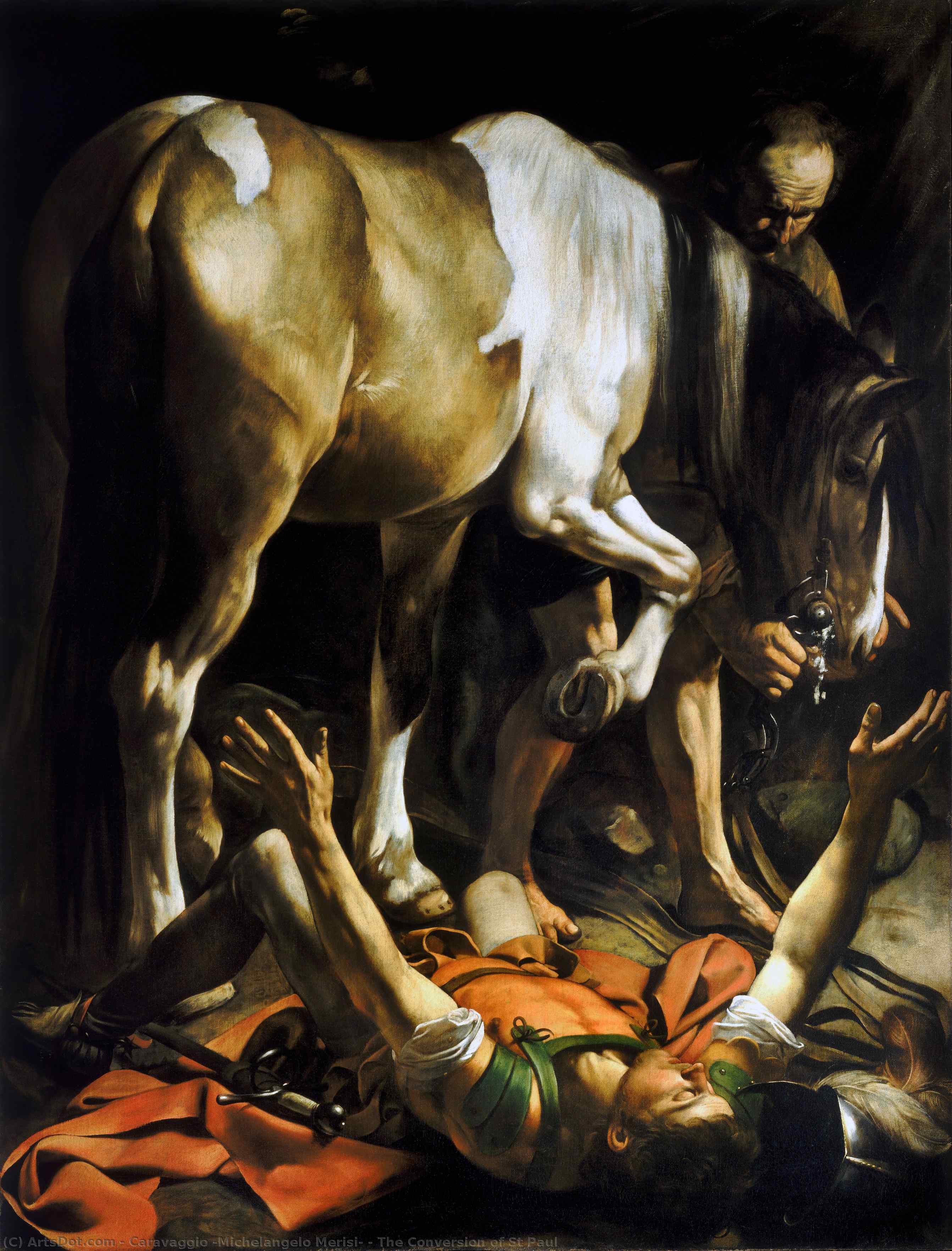 Wikioo.org - The Encyclopedia of Fine Arts - Painting, Artwork by Caravaggio (Michelangelo Merisi) - The Conversion of St Paul