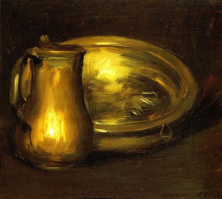 WikiOO.org - دایره المعارف هنرهای زیبا - نقاشی، آثار هنری William Merritt Chase - Copper Pitcher and Brass Bowl