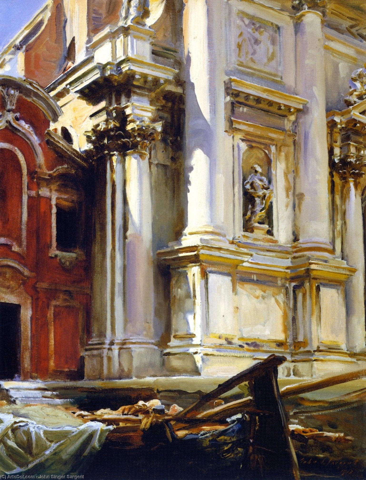 Wikioo.org - The Encyclopedia of Fine Arts - Painting, Artwork by John Singer Sargent - Corner of the Church of San Stae, Venice