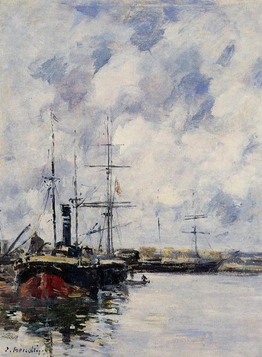 Wikioo.org - The Encyclopedia of Fine Arts - Painting, Artwork by Eugène Louis Boudin - A Corner of the Deauville Basin