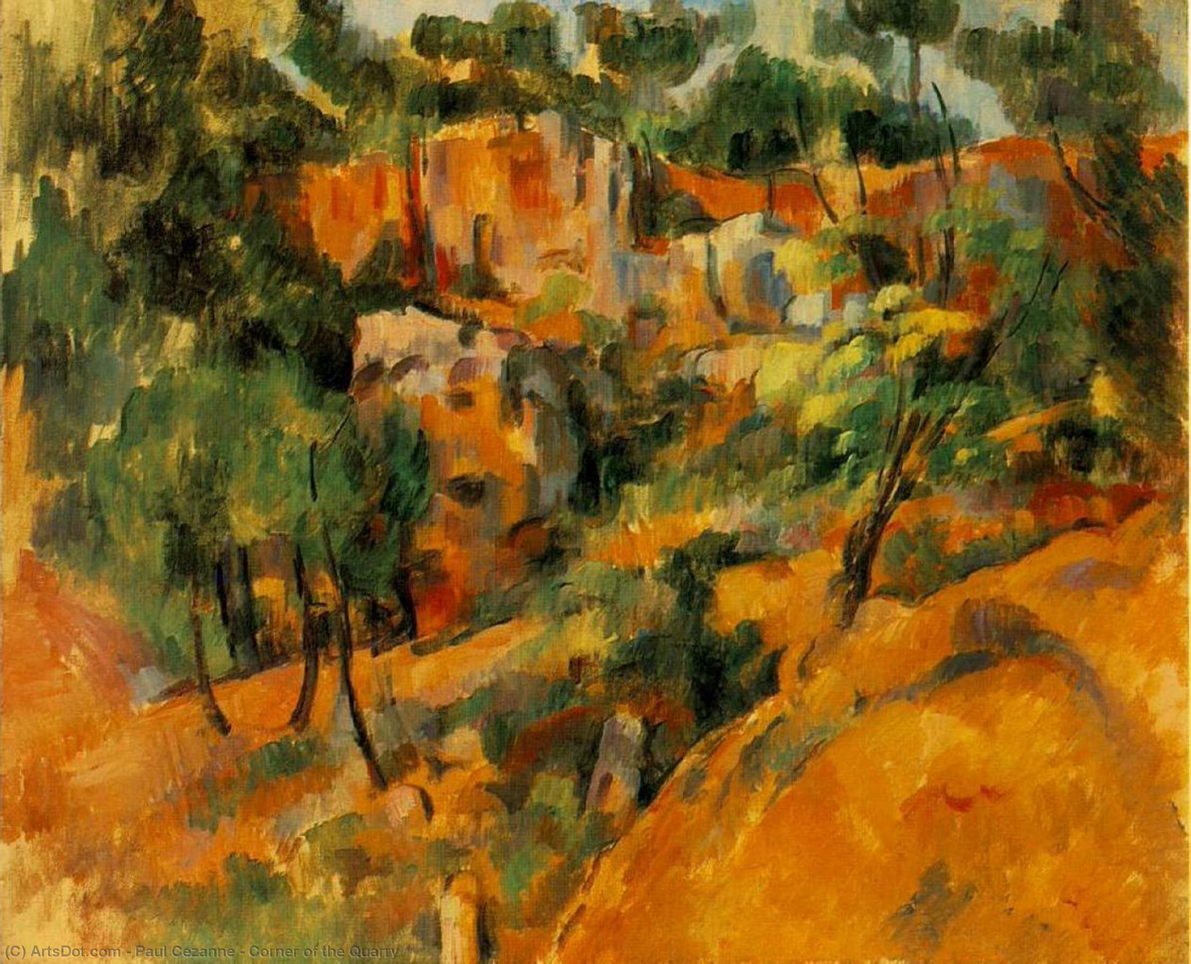 Wikoo.org - موسوعة الفنون الجميلة - اللوحة، العمل الفني Paul Cezanne - Corner of the Quarry
