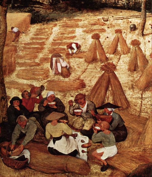 WikiOO.org - دایره المعارف هنرهای زیبا - نقاشی، آثار هنری Pieter Bruegel The Elder - The Corn Harvest (detail)