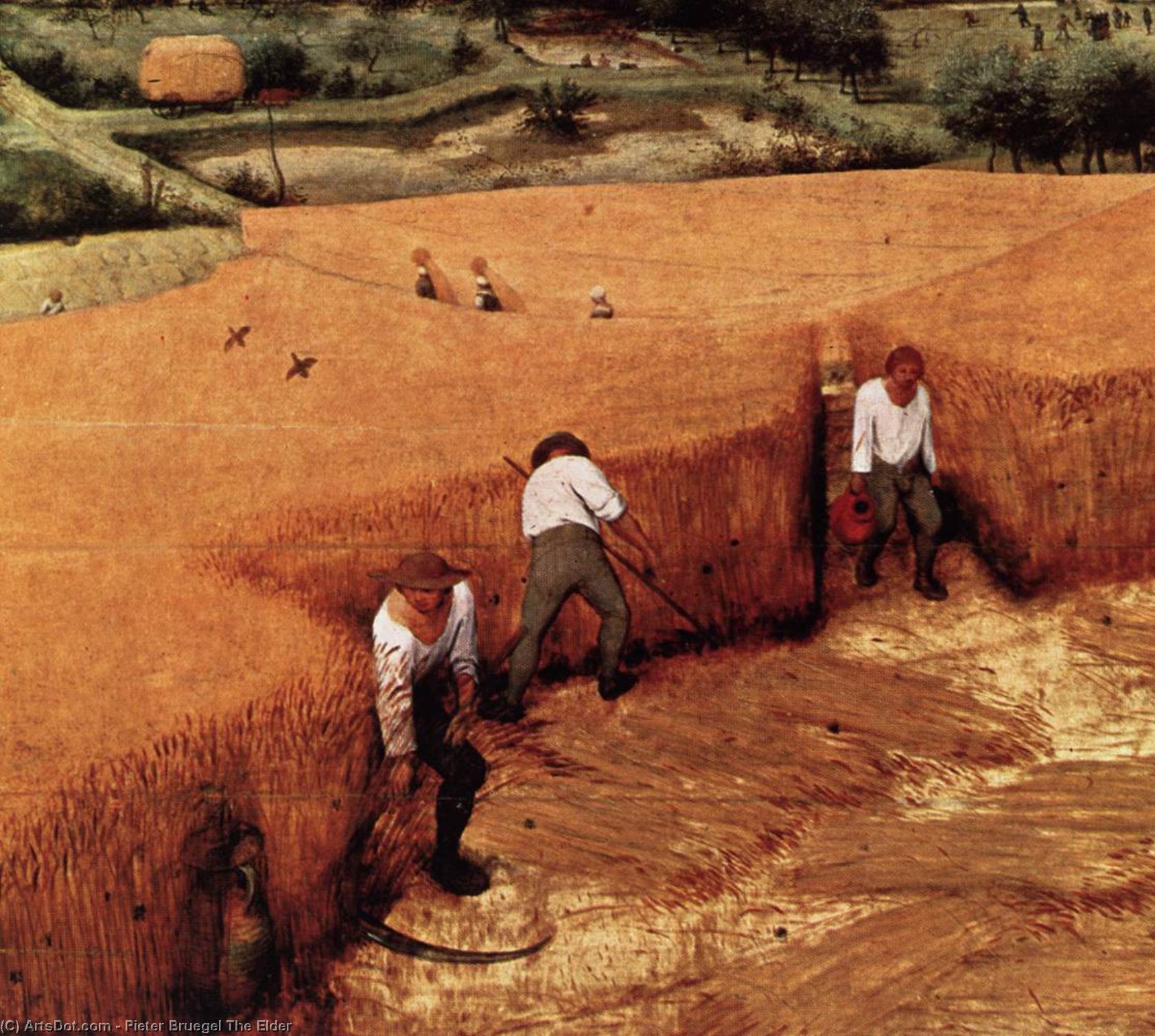 Wikioo.org - Bách khoa toàn thư về mỹ thuật - Vẽ tranh, Tác phẩm nghệ thuật Pieter Bruegel The Elder - The Corn Harvest (detail)