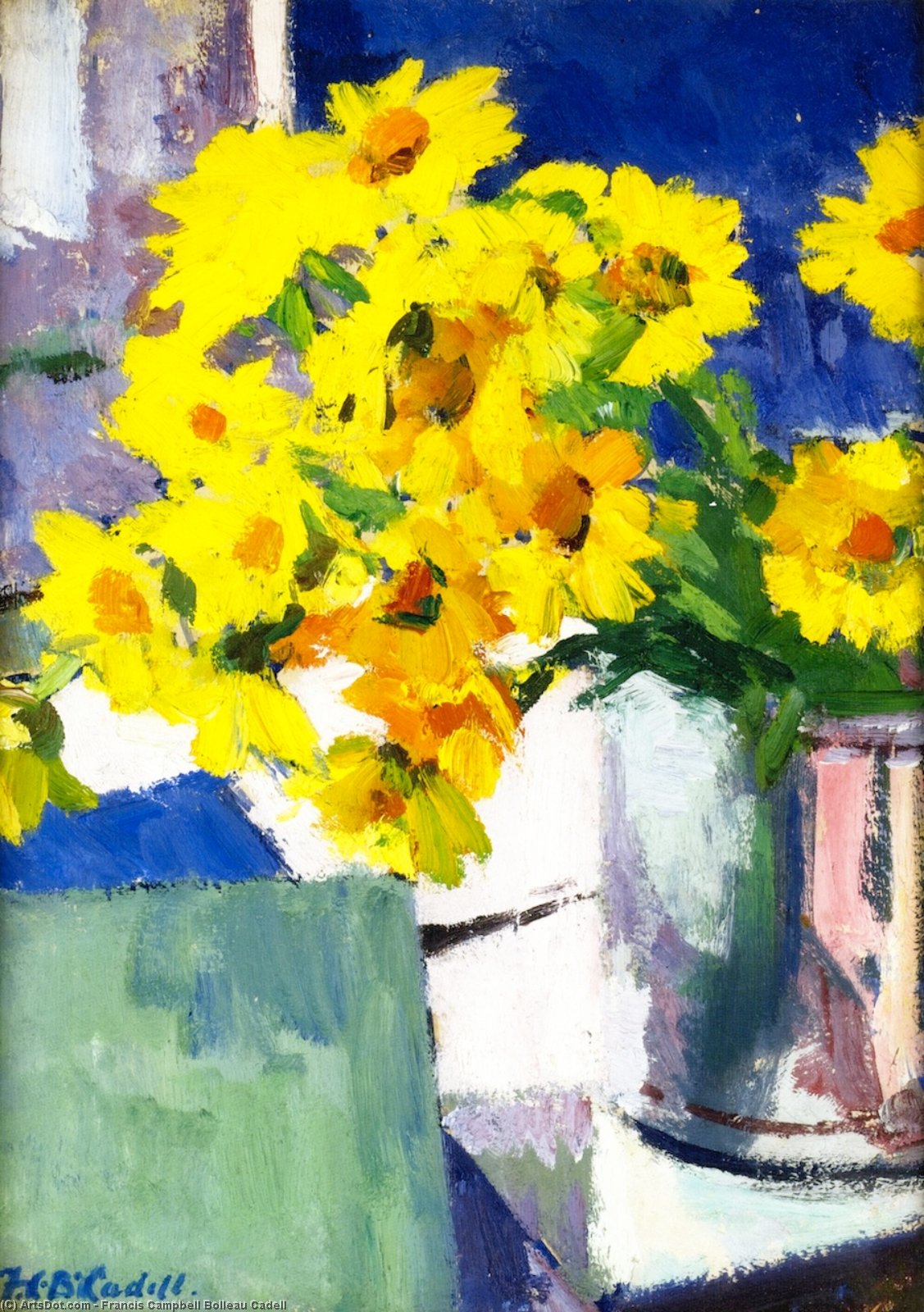 Wikioo.org - The Encyclopedia of Fine Arts - Painting, Artwork by Francis Campbell Boileau Cadell - Corn Marigolds