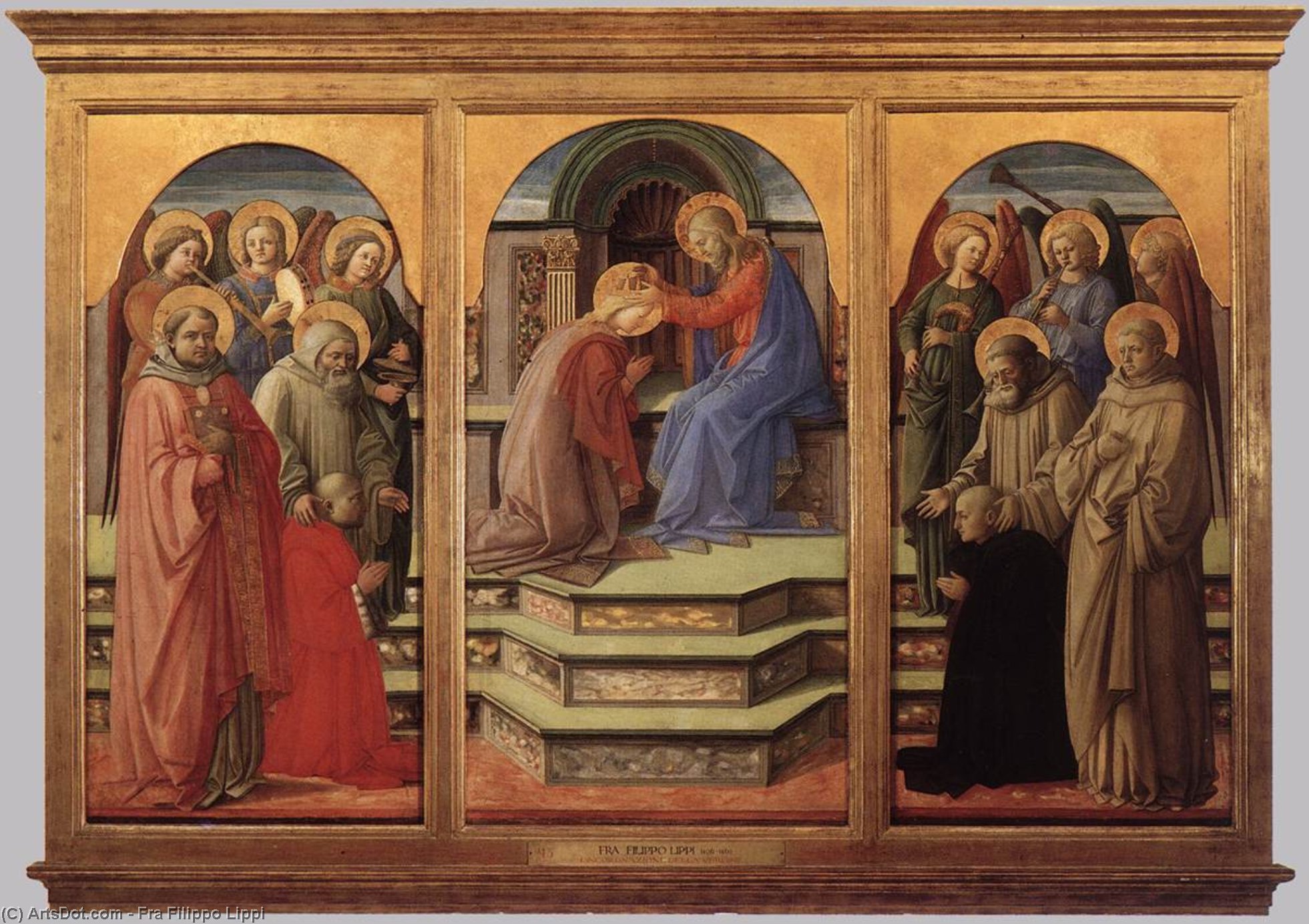 WikiOO.org - Енциклопедия за изящни изкуства - Живопис, Произведения на изкуството Fra Filippo Lippi - Coronation of the Virgin