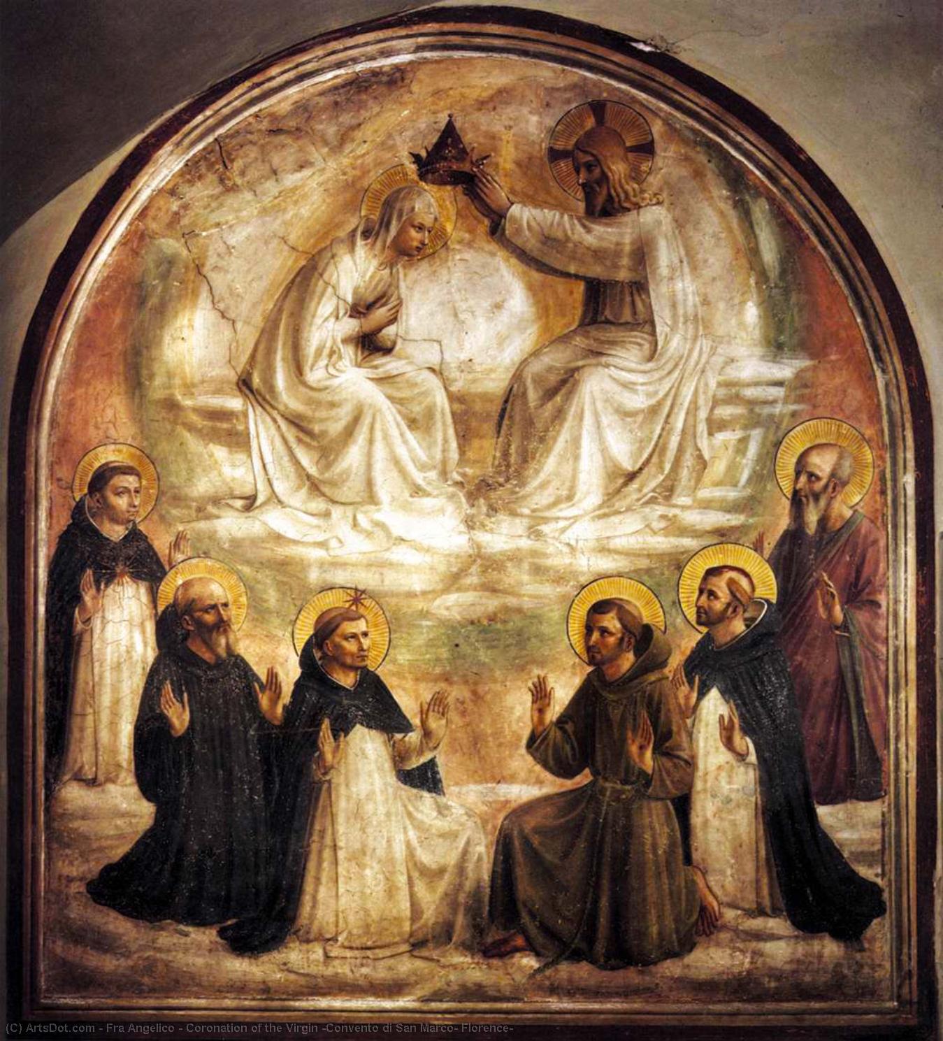 Wikioo.org - The Encyclopedia of Fine Arts - Painting, Artwork by Fra Angelico - Coronation of the Virgin (Convento di San Marco, Florence)