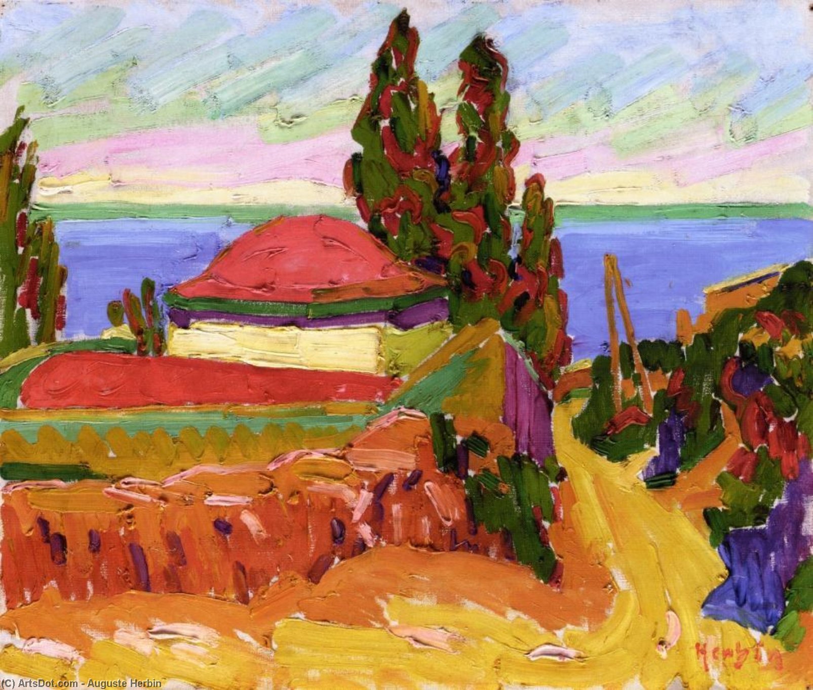 WikiOO.org - Енциклопедия за изящни изкуства - Живопис, Произведения на изкуството Auguste Herbin - Corsican Landscape