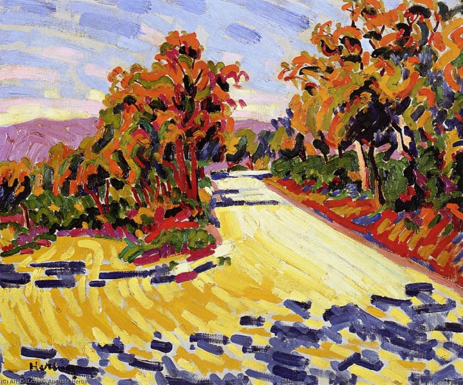 Wikioo.org - The Encyclopedia of Fine Arts - Painting, Artwork by Auguste Herbin - Corsican Landscape