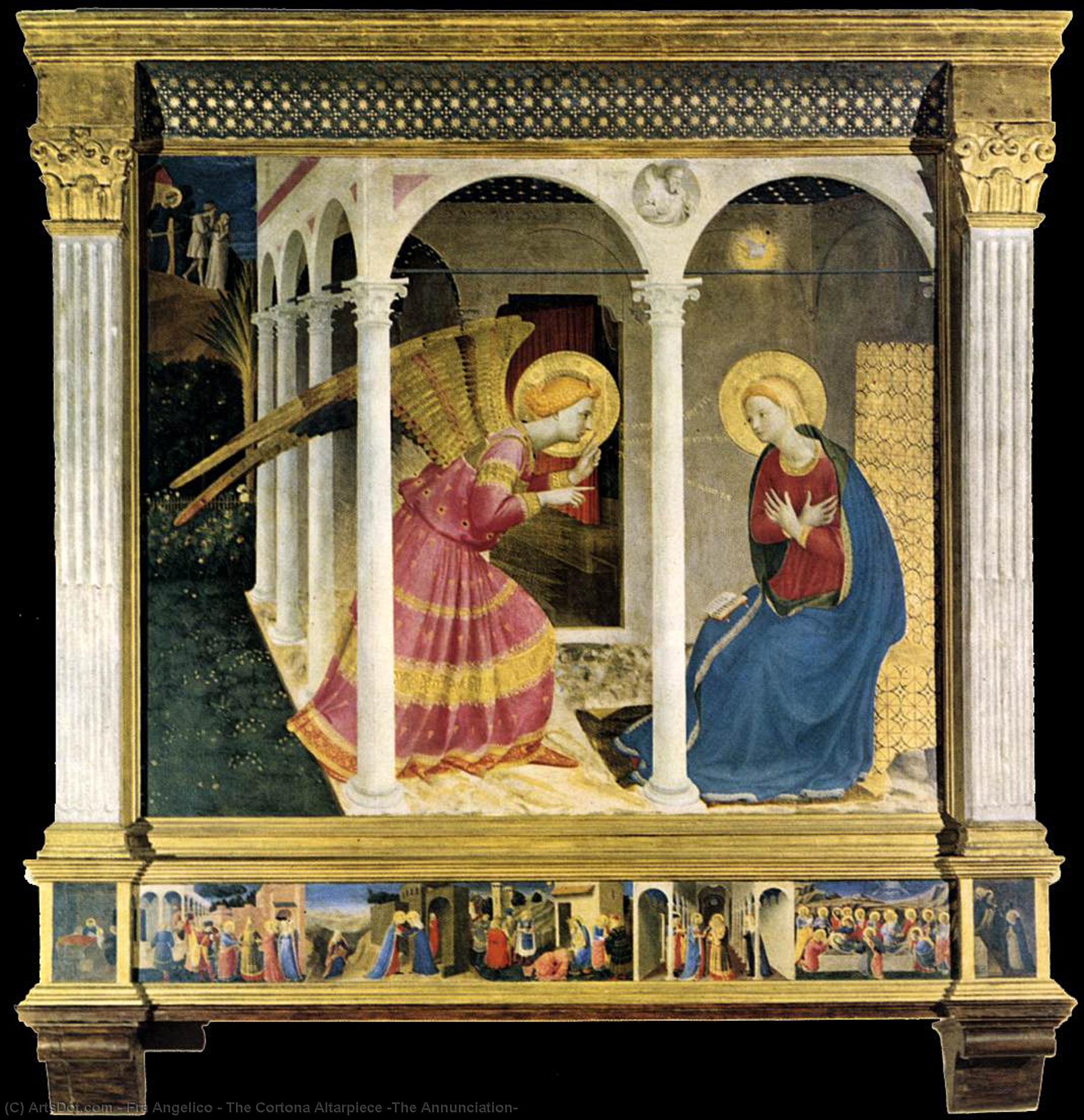 Wikoo.org - موسوعة الفنون الجميلة - اللوحة، العمل الفني Fra Angelico - The Cortona Altarpiece (The Annunciation)