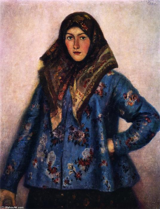 WikiOO.org - Encyclopedia of Fine Arts - Målning, konstverk Vasili Ivanovich Surikov - Cossack Girl (also known as L. Motorina)
