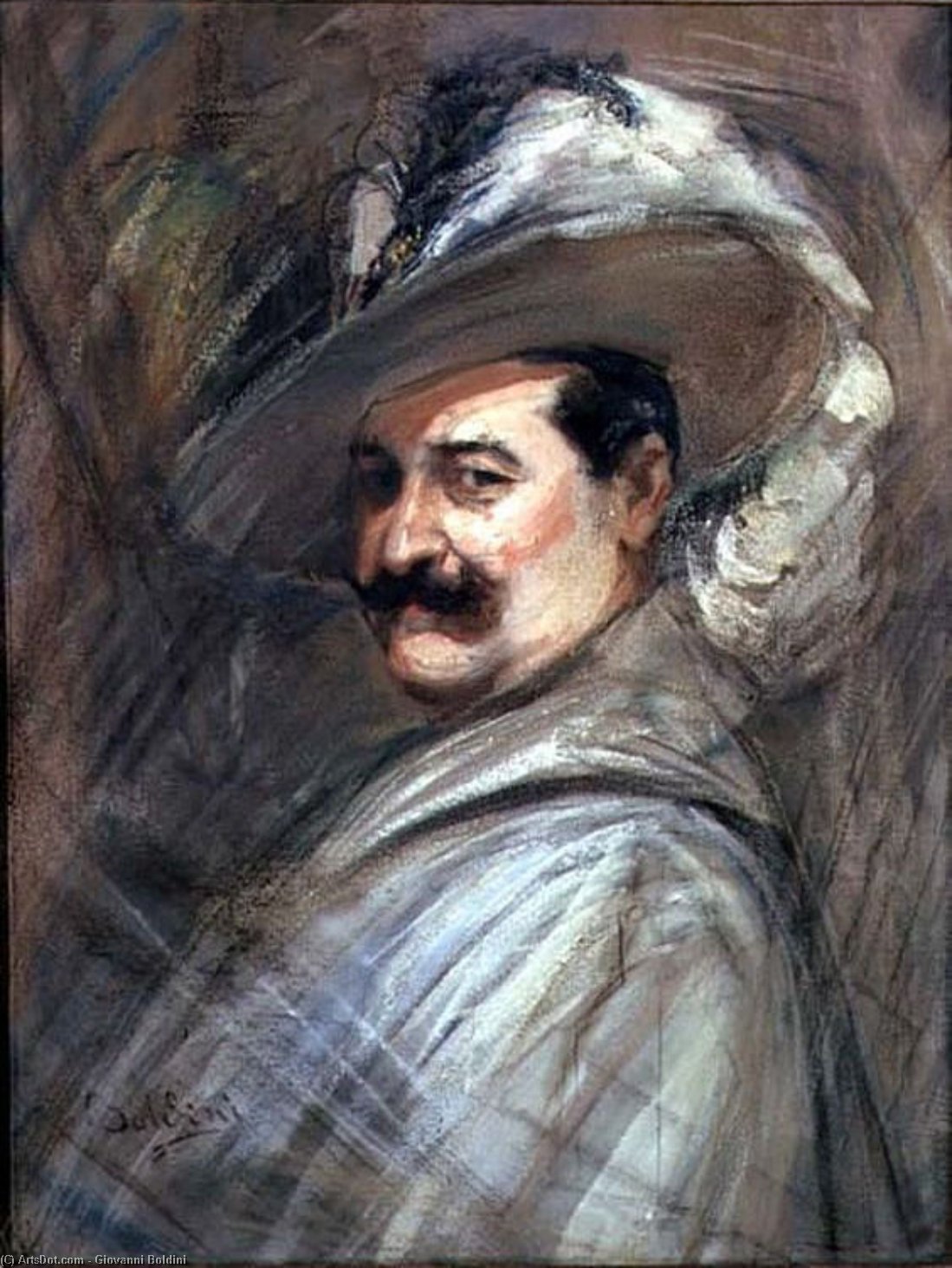 Wikioo.org - The Encyclopedia of Fine Arts - Painting, Artwork by Giovanni Boldini - Costantino in the role of Ernani