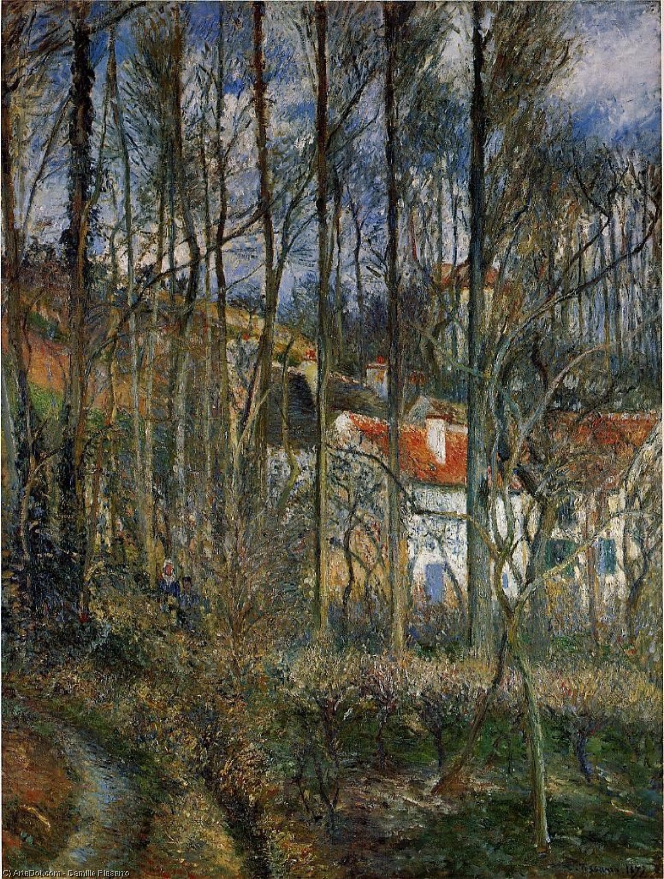 Wikioo.org - The Encyclopedia of Fine Arts - Painting, Artwork by Camille Pissarro - The Cote des Boeurs at l'Hermitage, near Pontoise