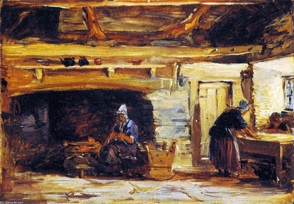 Wikioo.org - The Encyclopedia of Fine Arts - Painting, Artwork by David Cox - Cottage Interior