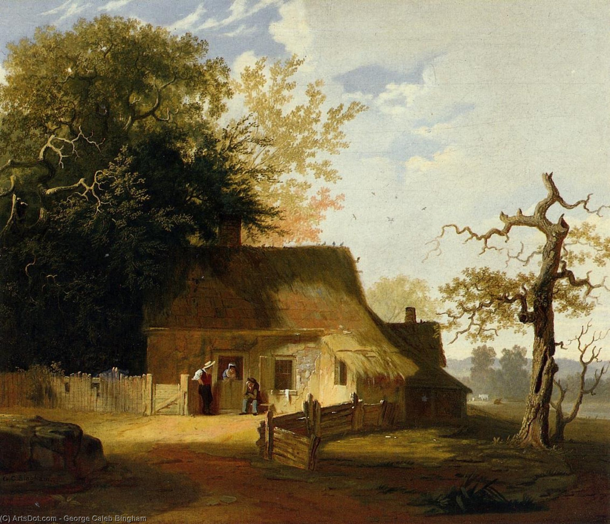 Wikioo.org - The Encyclopedia of Fine Arts - Painting, Artwork by George Caleb Bingham - Cottage Scene