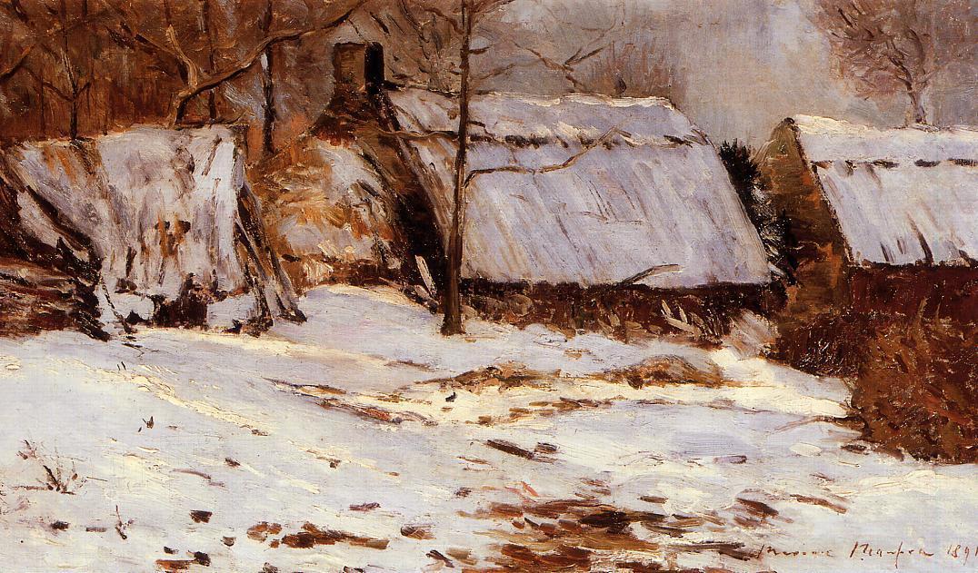 Wikioo.org – La Enciclopedia de las Bellas Artes - Pintura, Obras de arte de Maxime Emile Louis Maufra - chalets en el nieve