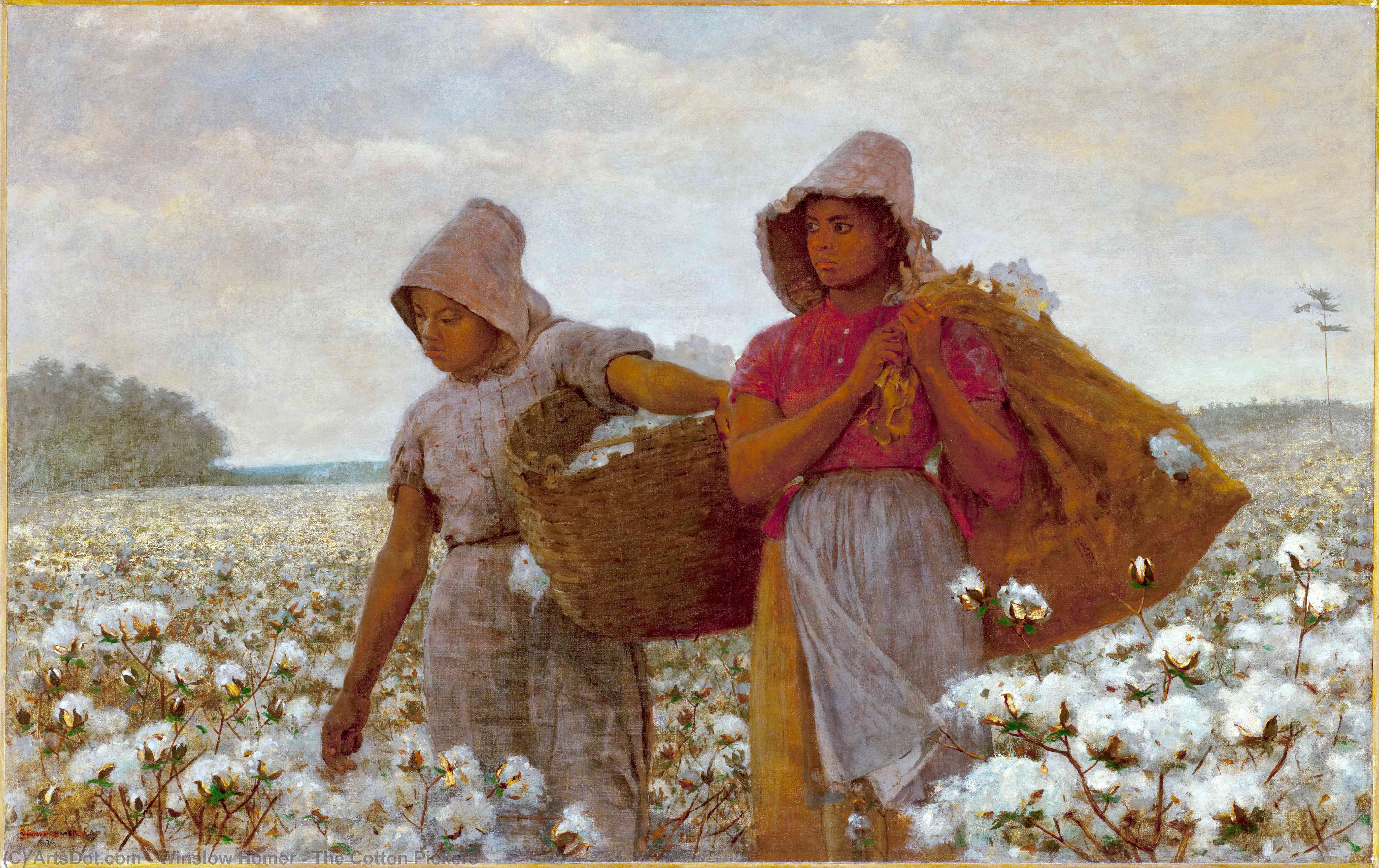 Wikioo.org – La Enciclopedia de las Bellas Artes - Pintura, Obras de arte de Winslow Homer - Los recolectores de algodón