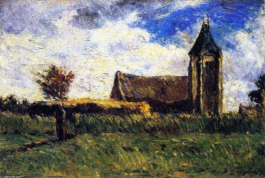 Wikioo.org – L'Enciclopedia delle Belle Arti - Pittura, Opere di Paul Gauguin - paese chiesa