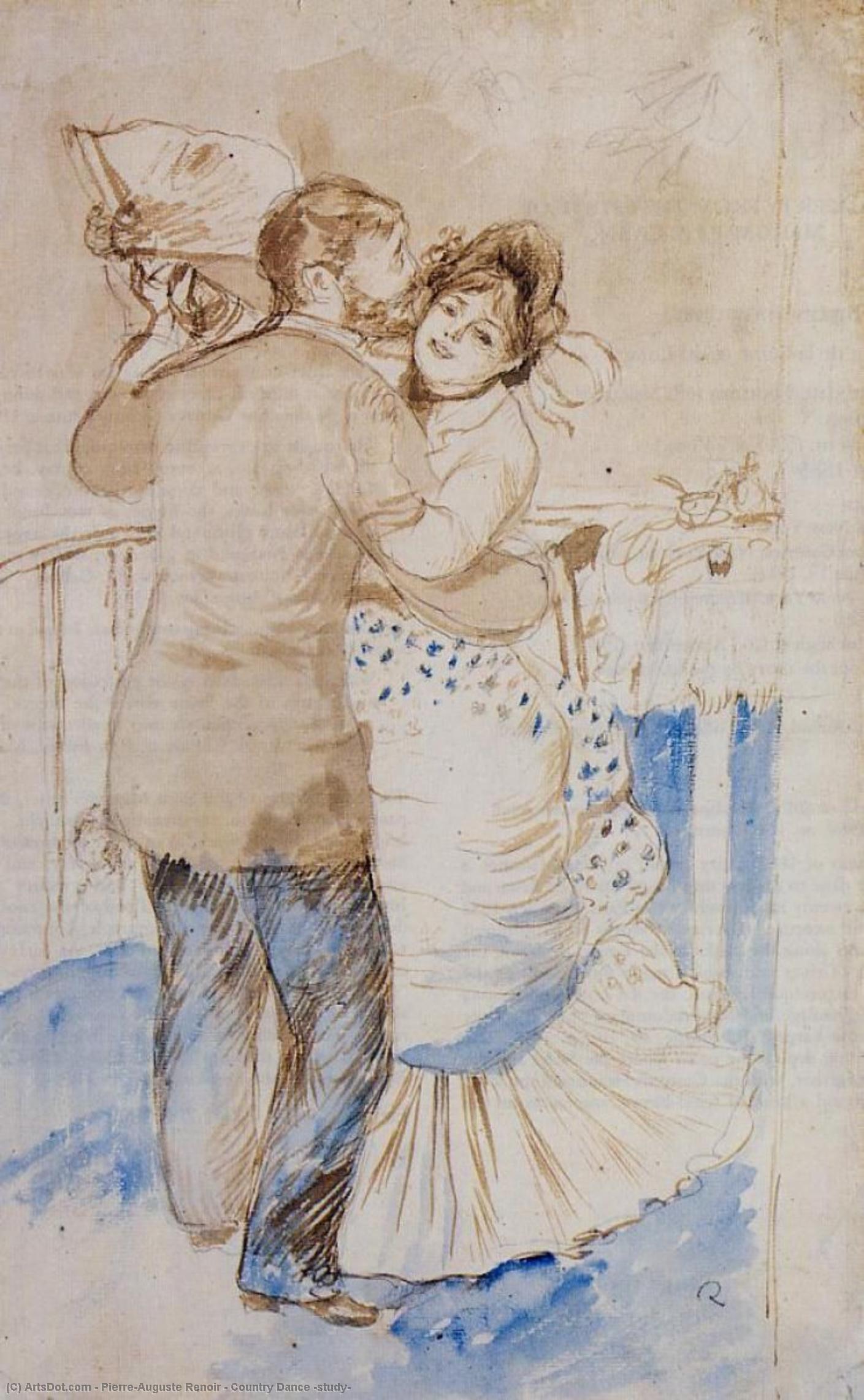 Wikioo.org - Bách khoa toàn thư về mỹ thuật - Vẽ tranh, Tác phẩm nghệ thuật Pierre-Auguste Renoir - Country Dance (study)