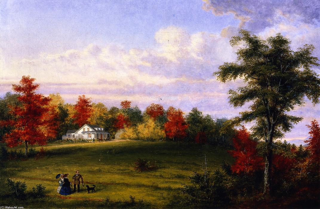 Wikioo.org - The Encyclopedia of Fine Arts - Painting, Artwork by Cornelius David Krieghoff - The Country House of Capt. John Walker, near Quebec