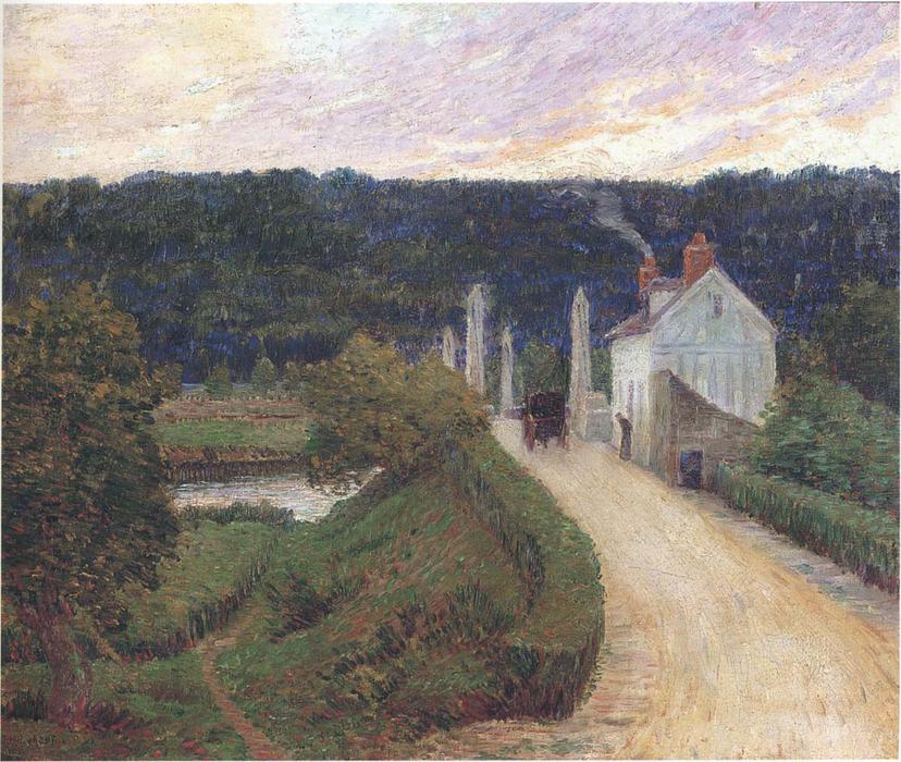 Wikioo.org - The Encyclopedia of Fine Arts - Painting, Artwork by Henri Lebasque - Country Road Bridge and Carriage