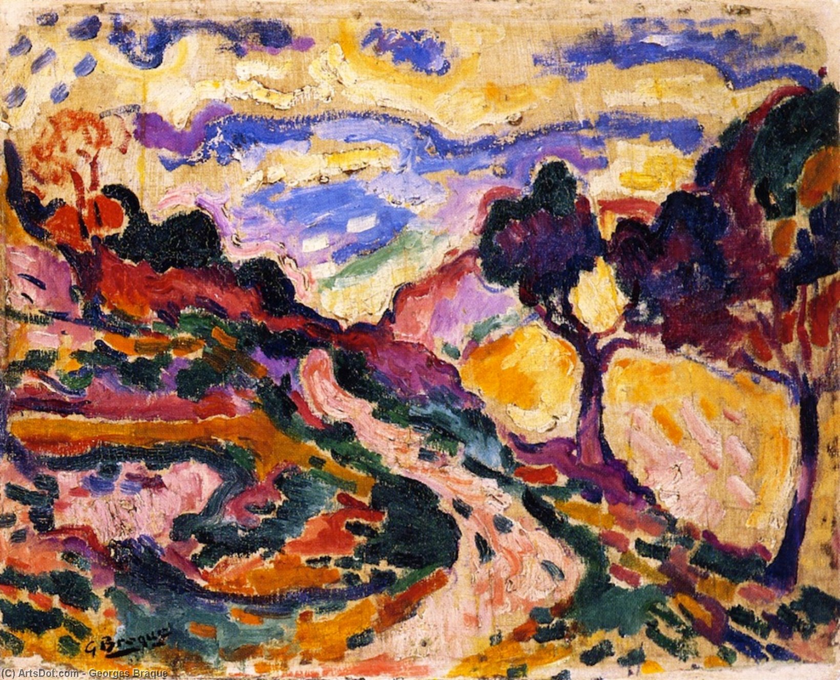 WikiOO.org - Enciklopedija dailės - Tapyba, meno kuriniai Georges Braque - Countryside at La Ciotat