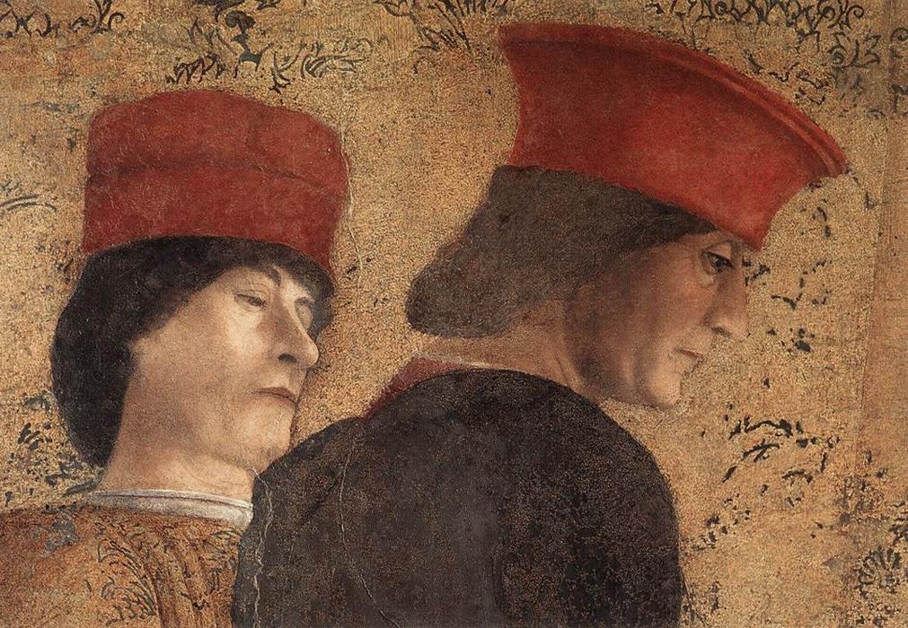 Wikioo.org – La Enciclopedia de las Bellas Artes - Pintura, Obras de arte de Andrea Mantegna - la corte de mantua ( detalle )