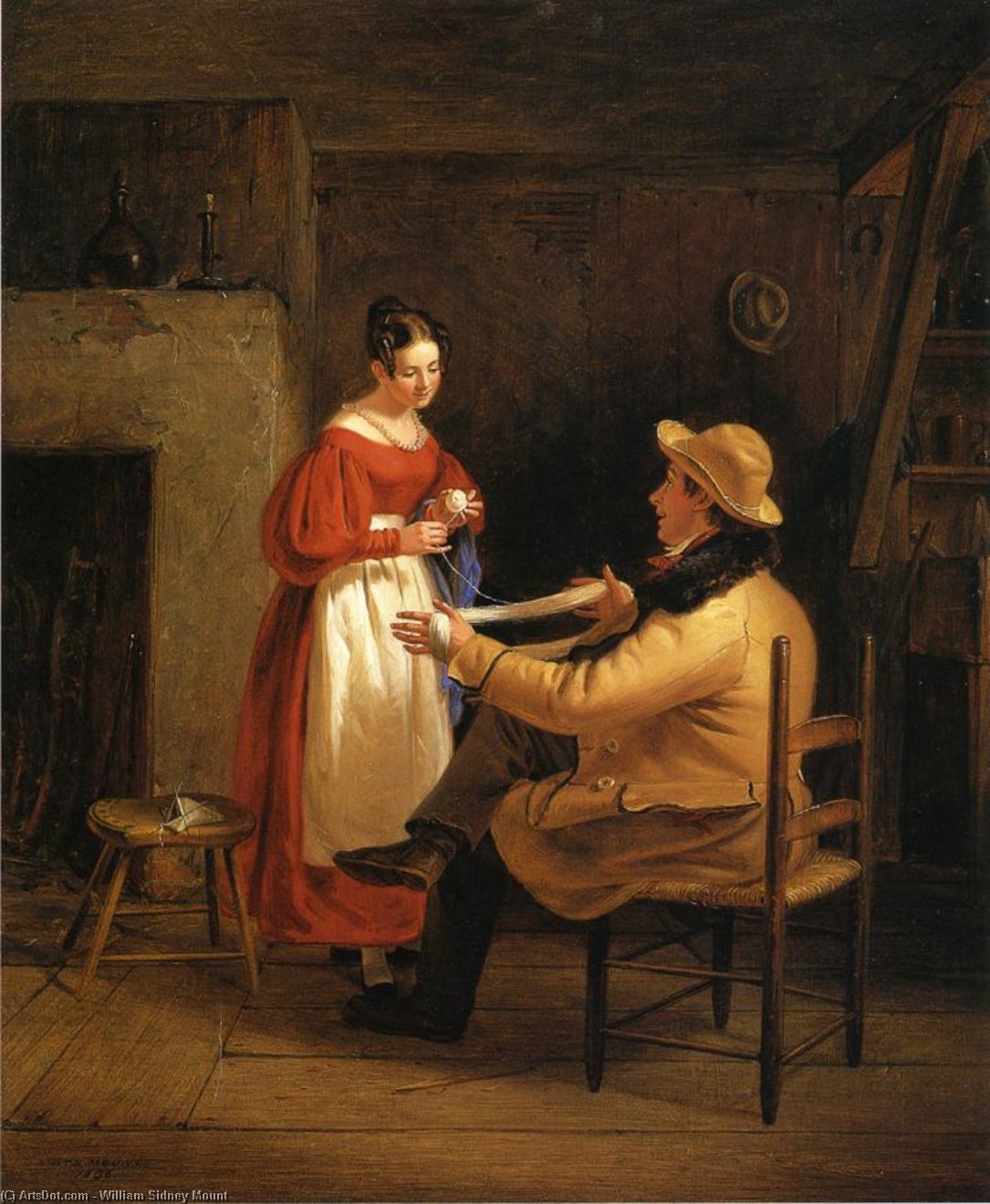 Wikioo.org - The Encyclopedia of Fine Arts - Painting, Artwork by William Sidney Mount - Courtship (also known as Winding Up)