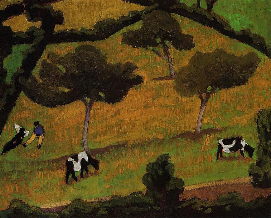 Wikioo.org - The Encyclopedia of Fine Arts - Painting, Artwork by Roger De La Fresnaye - Cows in a Meadow