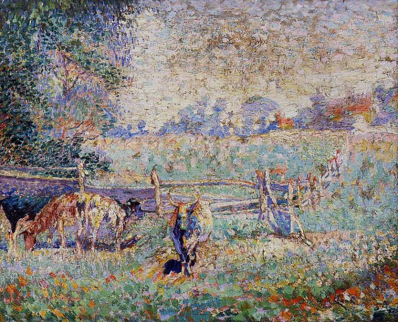 WikiOO.org - Encyclopedia of Fine Arts - Maleri, Artwork Emil Claus - Cows in the Pasture