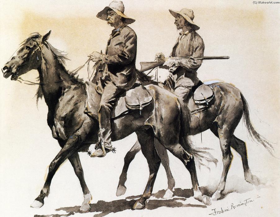 Wikioo.org - The Encyclopedia of Fine Arts - Painting, Artwork by Frederic Remington - Cracker Cowboys of Florida
