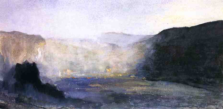 WikiOO.org - Encyclopedia of Fine Arts - Maleri, Artwork John La Farge - Crater of Kilauea, Sunrise