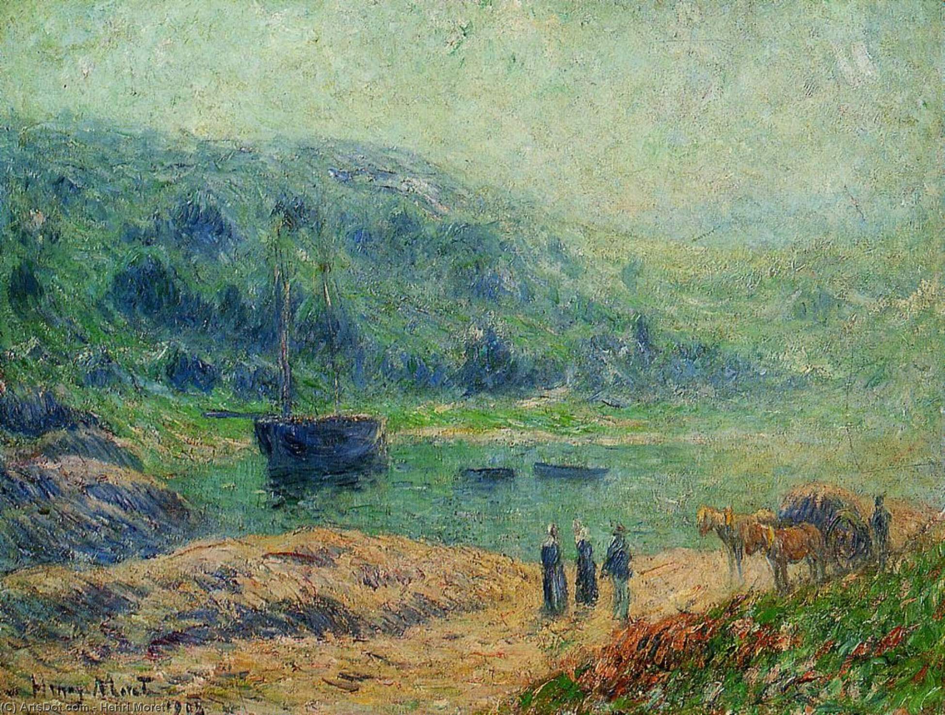 Wikioo.org - Encyklopedia Sztuk Pięknych - Malarstwo, Grafika Henri Moret - Creek in Brittany