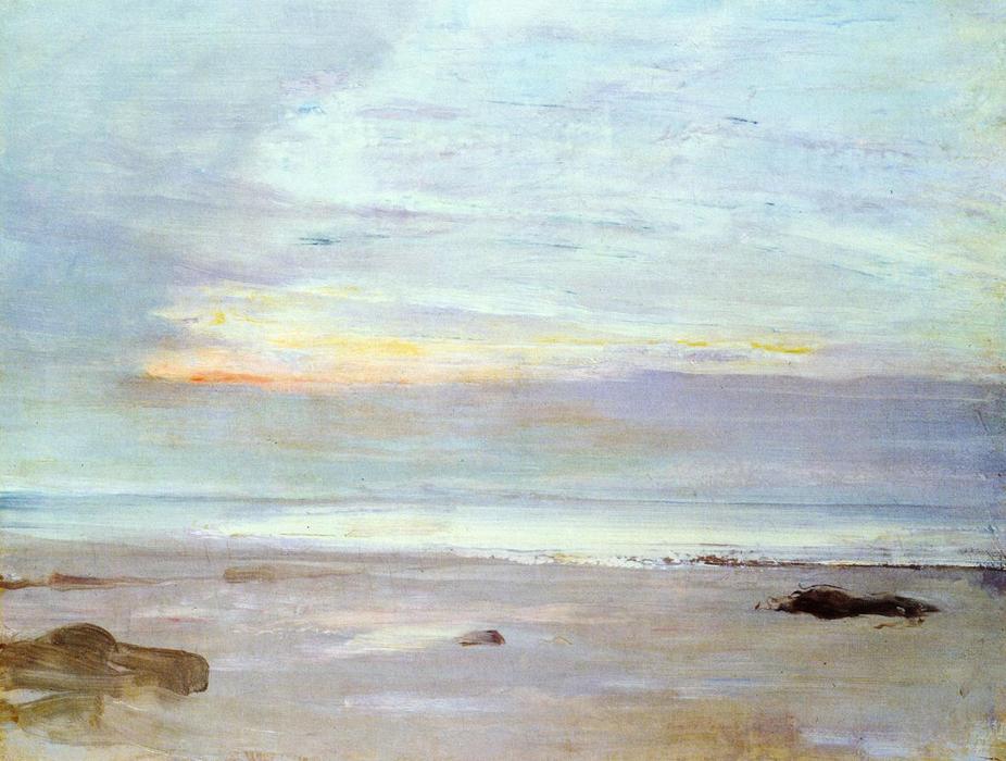 Wikioo.org - The Encyclopedia of Fine Arts - Painting, Artwork by James Abbott Mcneill Whistler - Crepuscule in Opal: Trouville